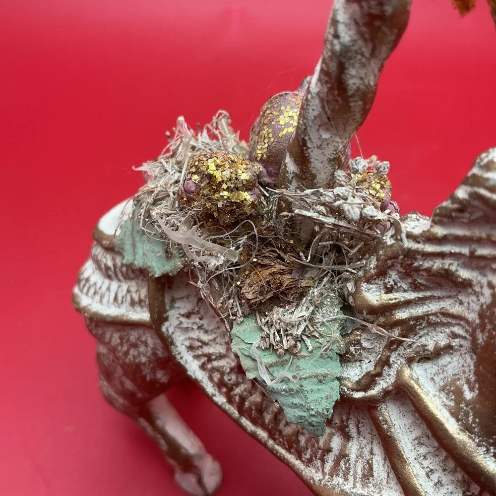 Vintage Decorative Distressed Carousel Horse Ornaments-Set of‎ 2 READ
